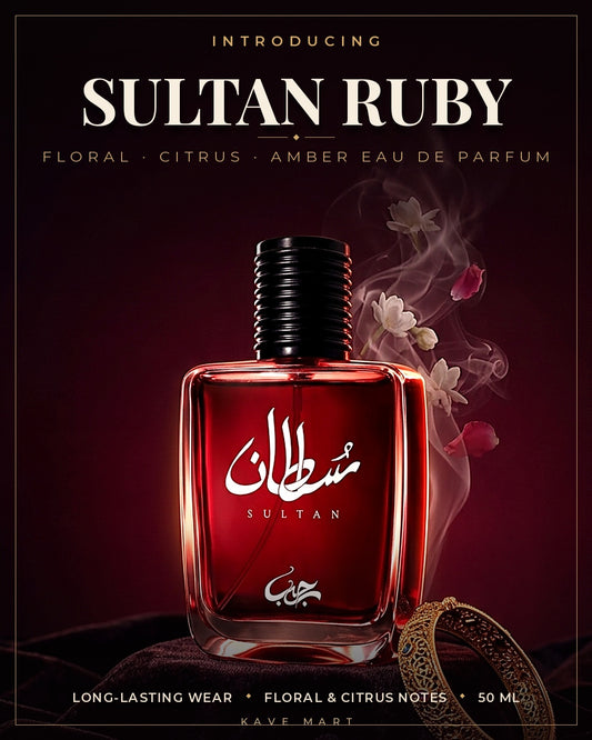 Sultan Ruby Eau De Parfum for Women – 50ml Long Lasting Floral Fragrance